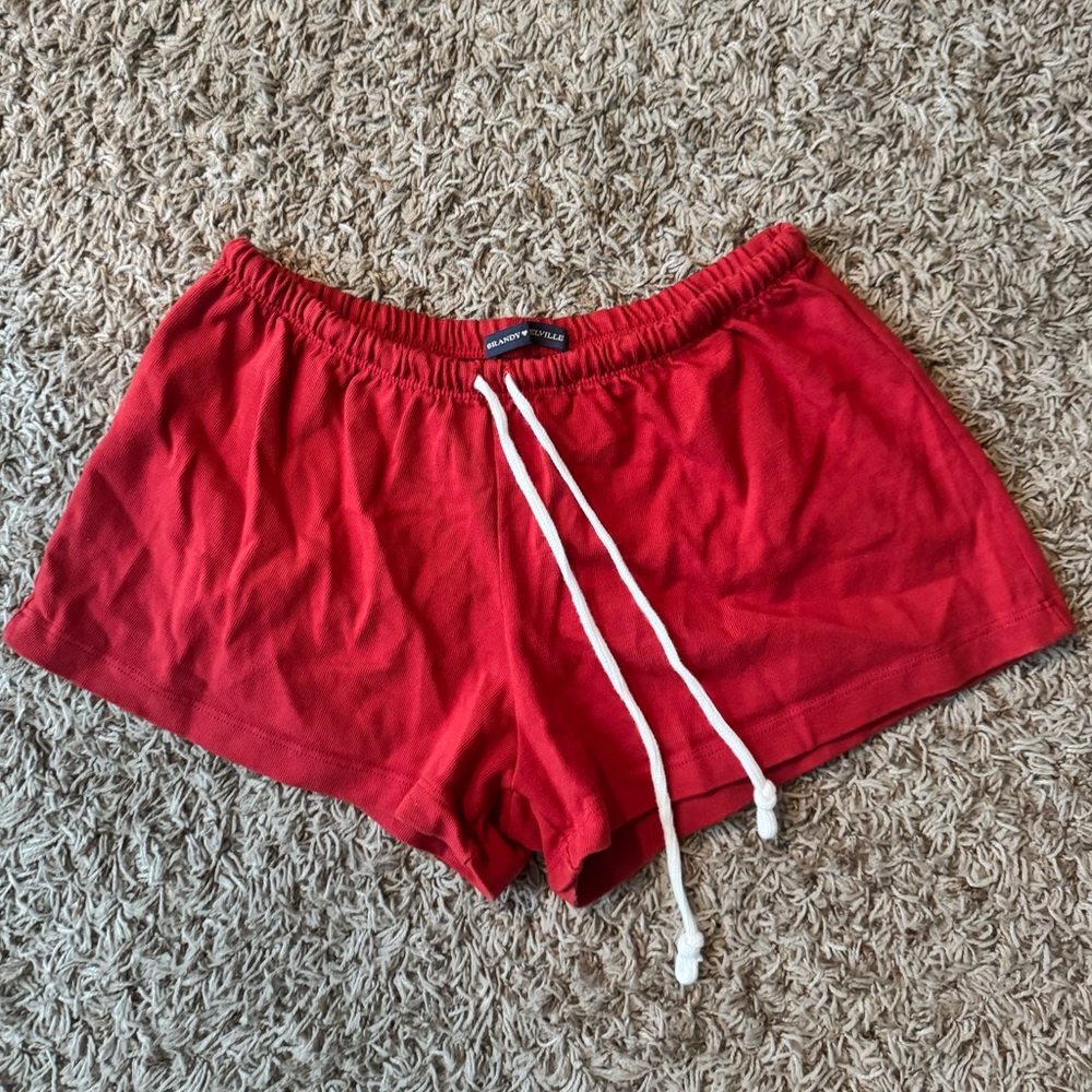 red brandy melville sweat shorts